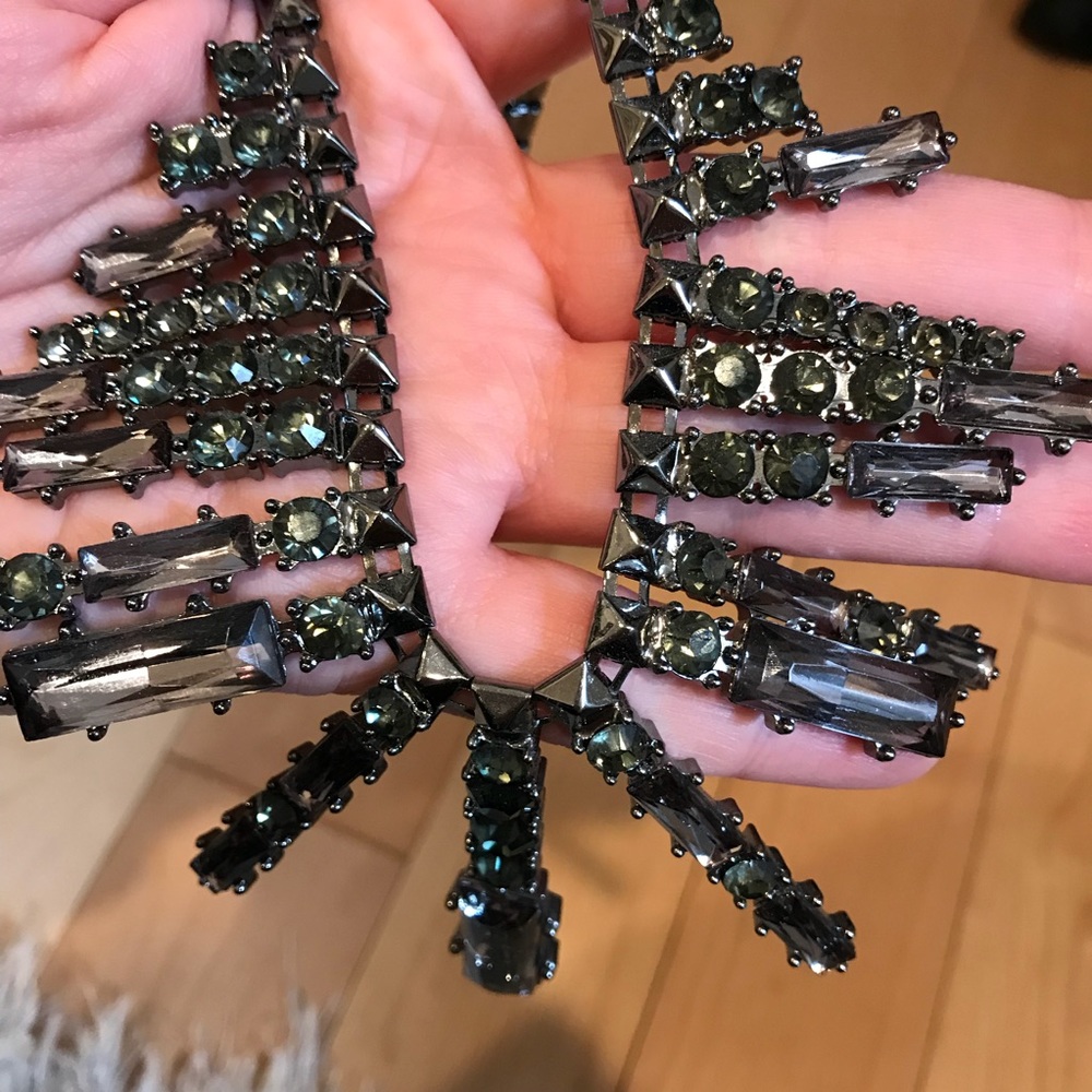 Dark Silver Statement Necklace - image 4